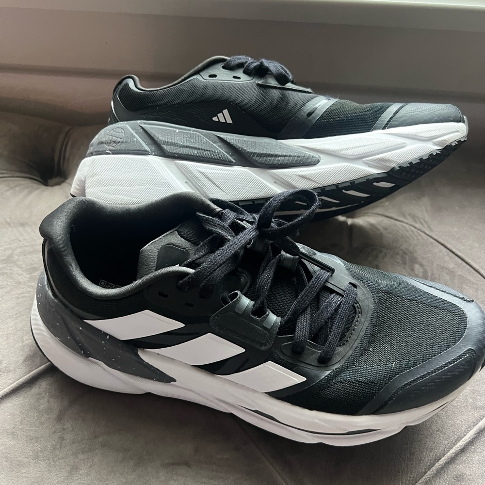 Adidas Adistar Black and White Athletic Shoes